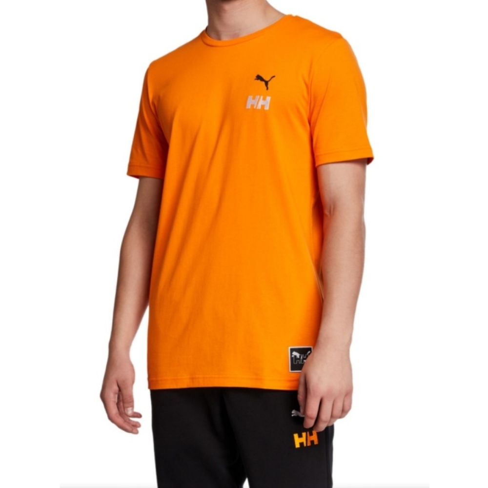 PUMA X HELLY HANSEN Orange Popsicle back graphic tee 100% Cotton Medium NWT - Picture 1 of 14